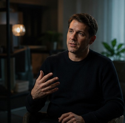 Founder launch film overview image with polished interview atmosphere