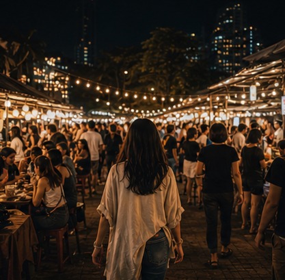 Overview image for a coordinated night market social campaign